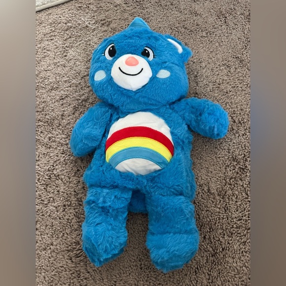 Care Bears Plush Backpack – Blue Rainbow Bear Stuffed Animal Bag – - Picture 3 of 4